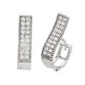 Sterlingsilber CZ Doppel Kleid Klappcreolen Ohrringe