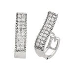Sterlingsilber CZ Doppel Kleid Klappcreolen Ohrringe