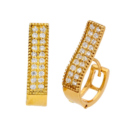 Vergoldet Sterlingsilber CZ Kleid Klappcreolen Ohrringe