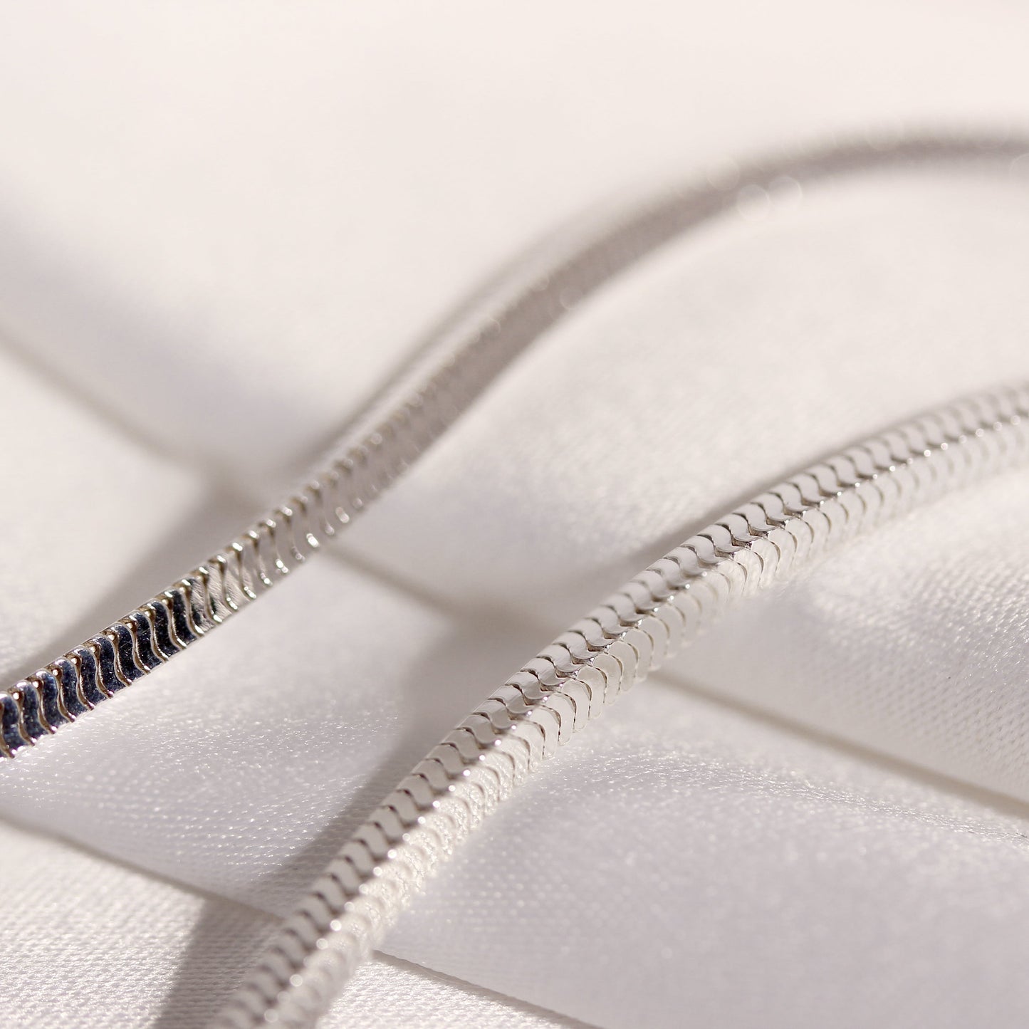 Sterlingsilber Quadratisch Schlangenkette Halskette 16 - 45,5cm