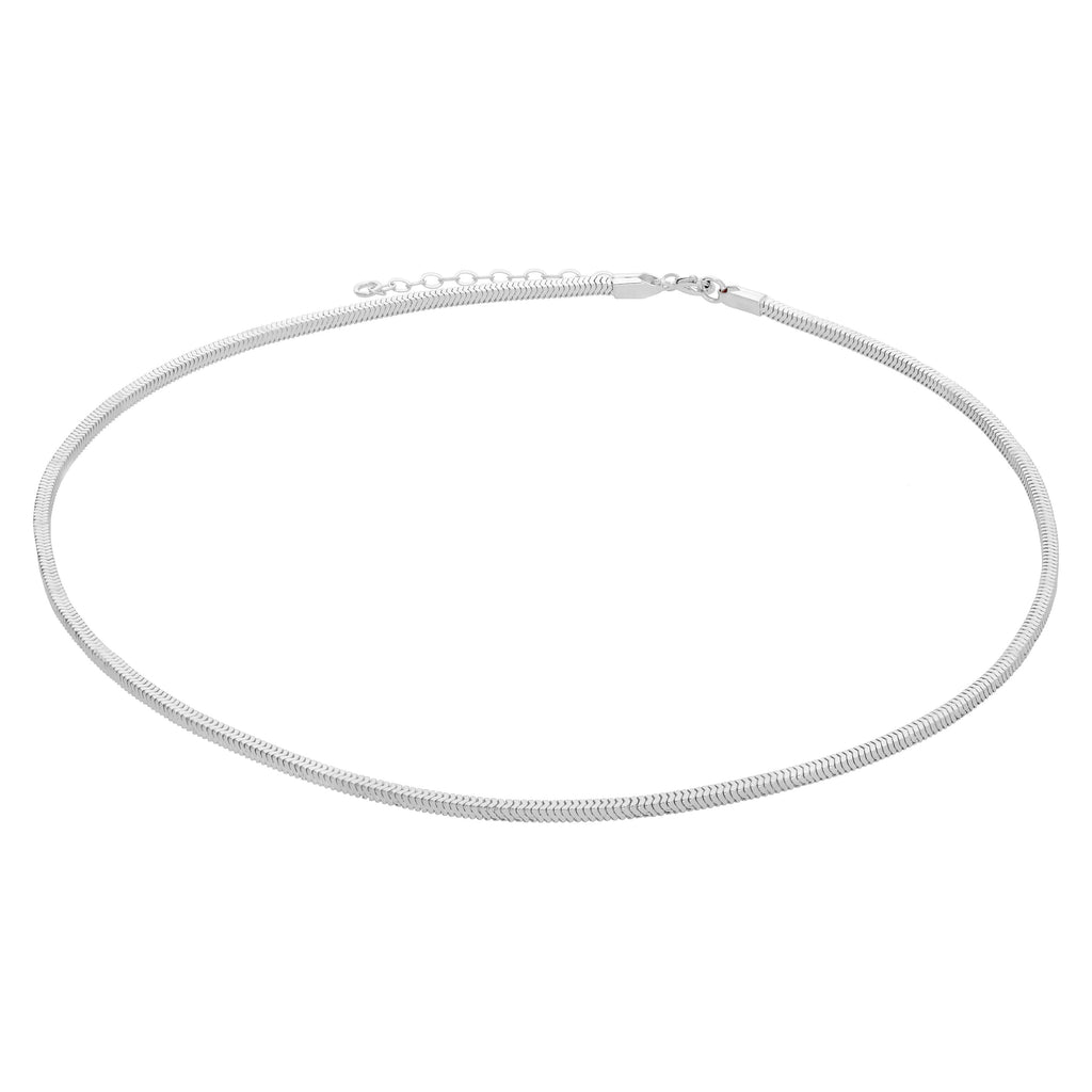 Sterlingsilber Quadratisch Schlangenkette Halskette 40,5 - 45,5 cm