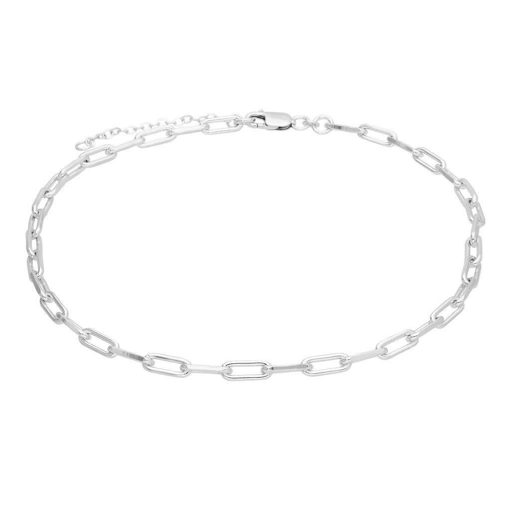 Sterlingsilber Lang Kettenglied Halsband Halskette 35,5 - 40,5 cm