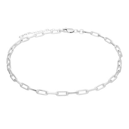 Sterlingsilber Lang Kettenglied Halsband Halskette 35,5 - 40,5cm