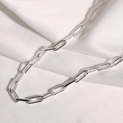 Sterlingsilber Lang Kettenglied Halsband Halskette 35,5 - 40,5cm