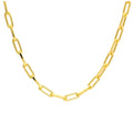 Vergoldet Sterlingsilber Lang Kettenglied Halsband Halskette 35,5 - 40,5 cm