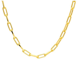 Vergoldet Sterlingsilber Lang Kettenglied Halsband Halskette 14 - 40,5 cm