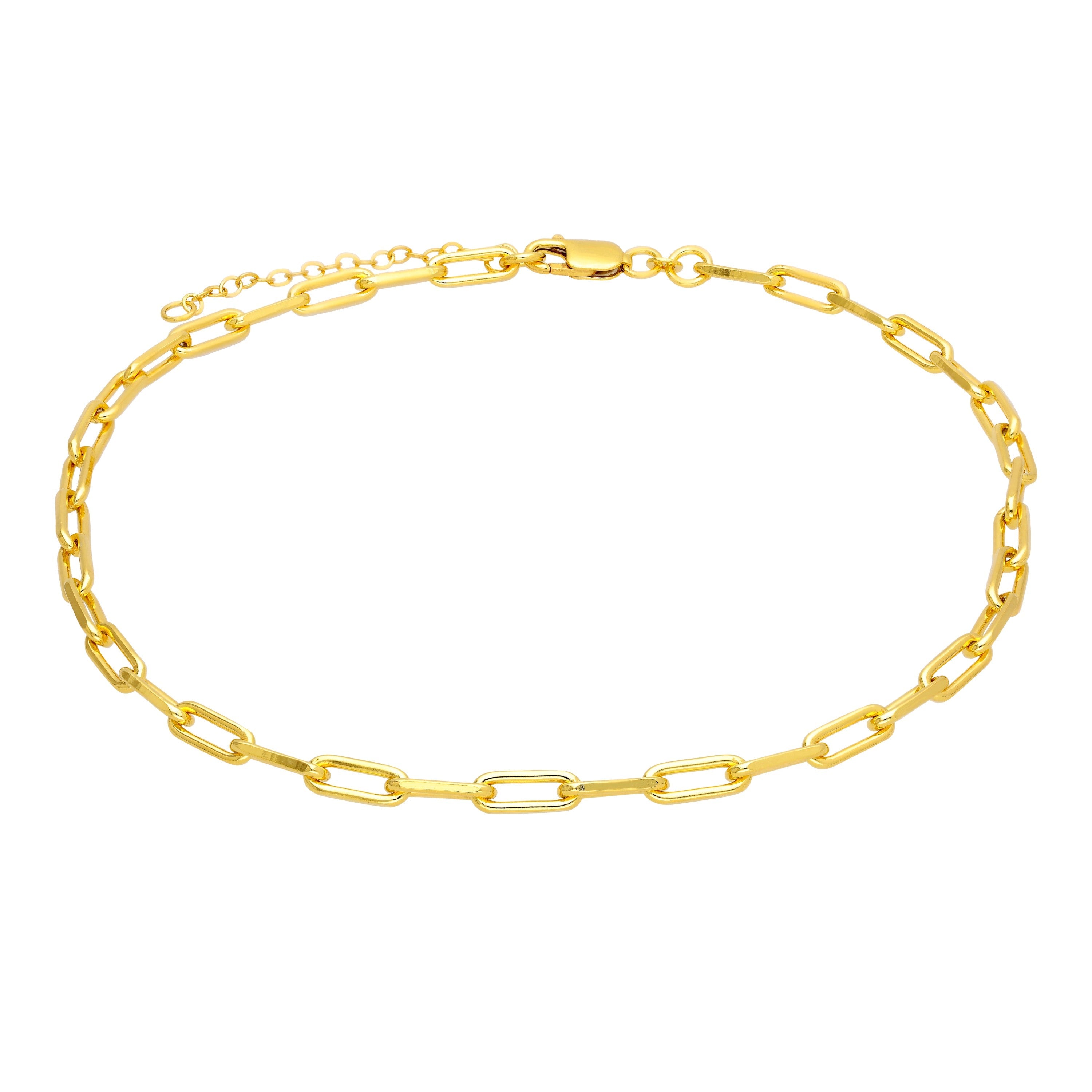 Vergoldet Sterlingsilber Lang Kettenglied Halsband Halskette 14 - 40,5 cm
