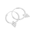Sterlingsilber Pompon Kügelchen Diamant 14 mm Creolen Ohrringe
