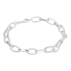 Schwer Sterlingsilber Kettenglied Armband 18 cm