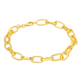Schwer Vergoldet Sterlingsilber Kettenglied Armband 18 cm