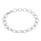 Armband aus Sterlingsilber mit runden Kettengliedern, 18 cm