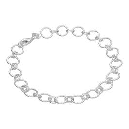Armband aus Sterlingsilber mit runden Kettengliedern, 18 cm