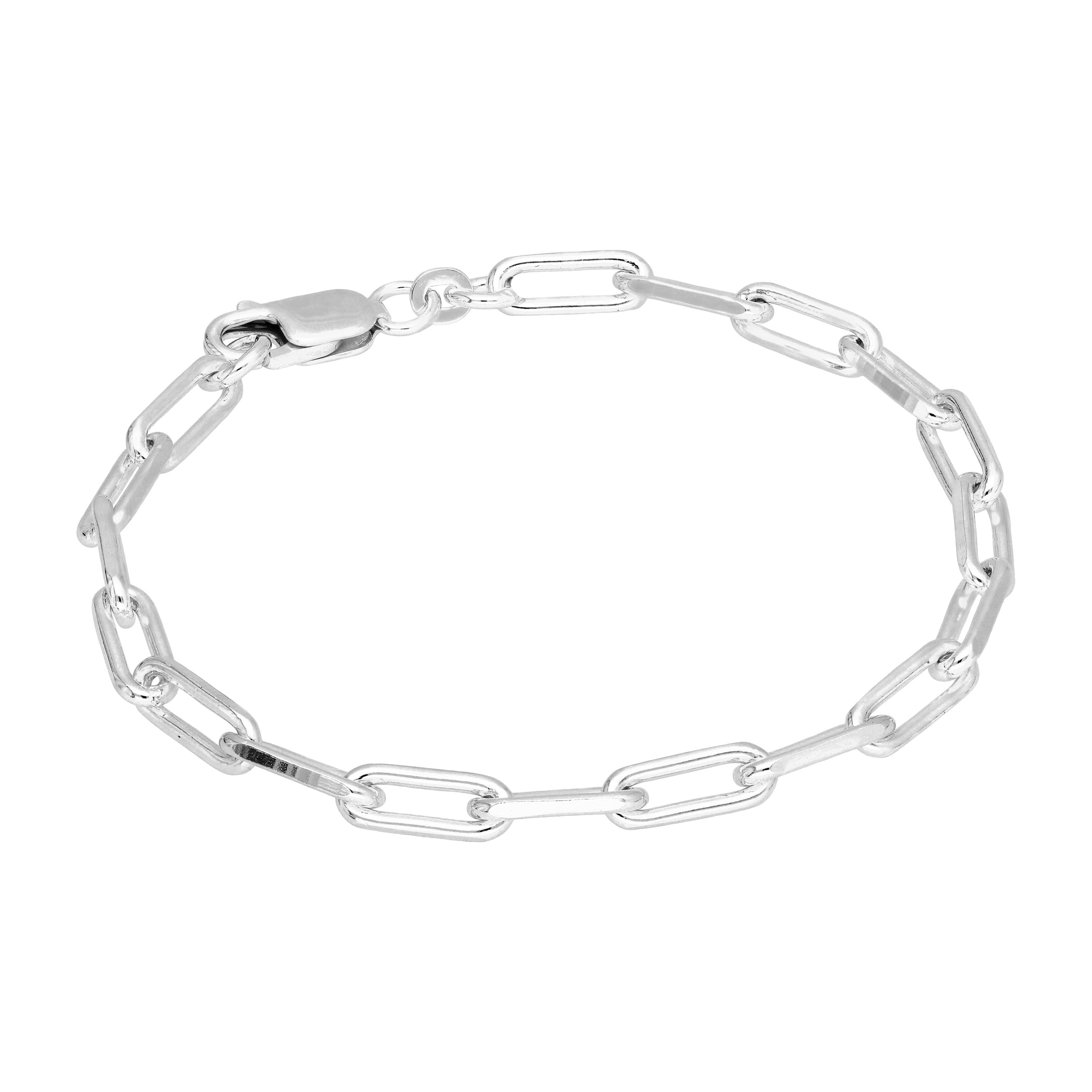Sterlingsilber Lang Kettenglied Armband 19 cm