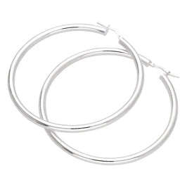 Sterlingsilber Einfach 55 mm Creolen Ohrringe