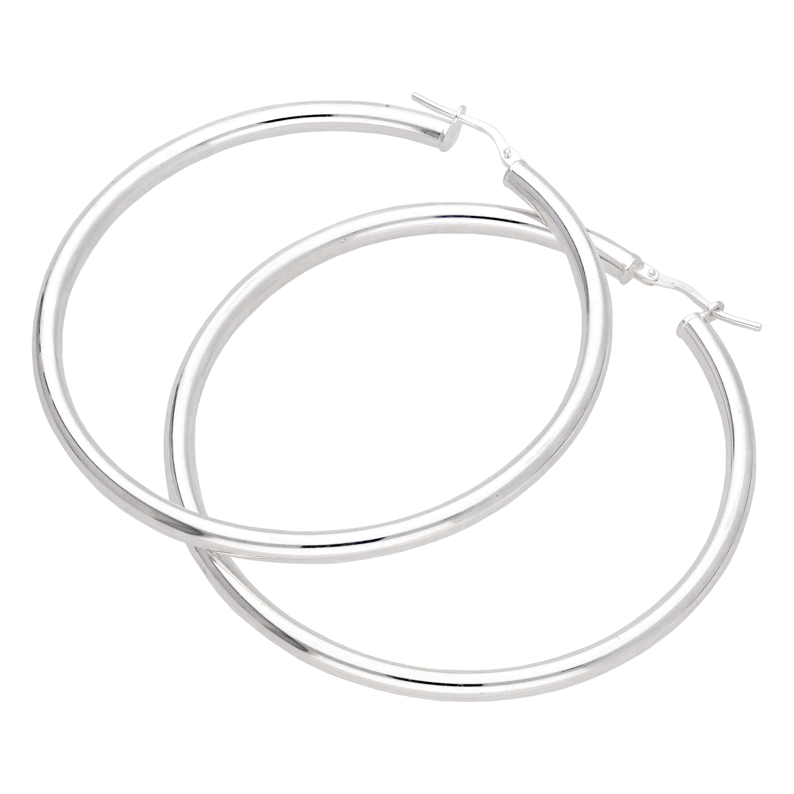 Sterlingsilber Einfach 55 mm Creolen Ohrringe