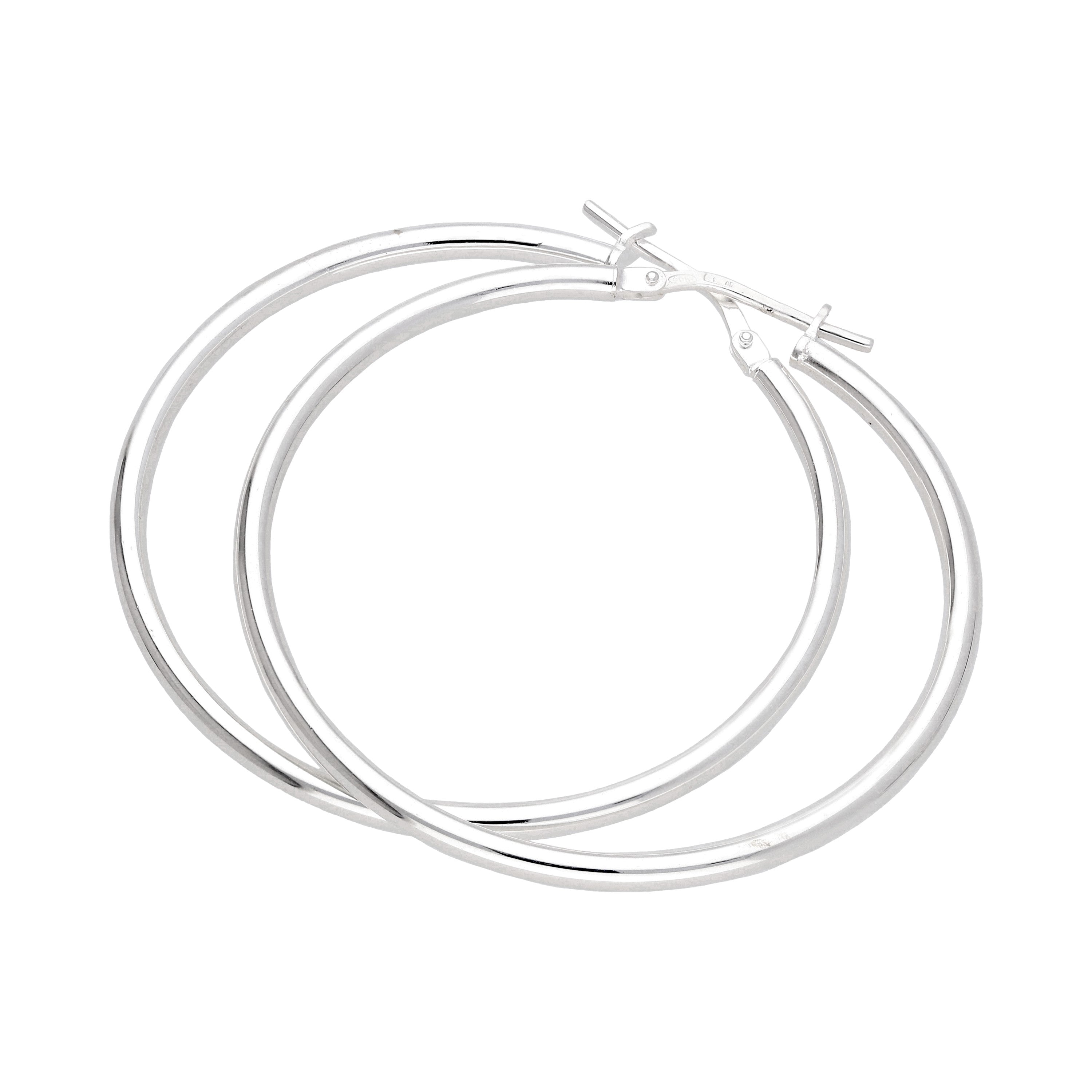 Sterlingsilber Einfach 40 mm Creolen Ohrringe