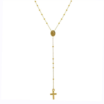 Fein 9 Karat Gold Verstellbar Rosenkranz Halskette