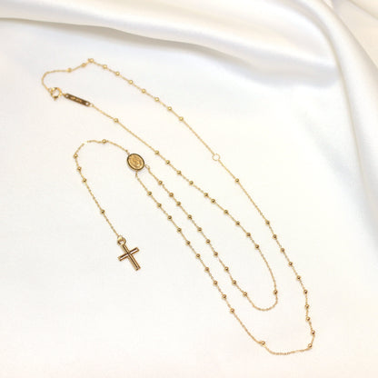 Fein 9 Karat Gold Verstellbar Rosenkranz Halskette