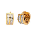 Goldbeschichtete Sterlingsilber CZ Set 13 mm Huggie Creolen
