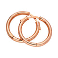 Roségoldbeschichtete Sterlingsilber Push-Button 25 mm Creolen