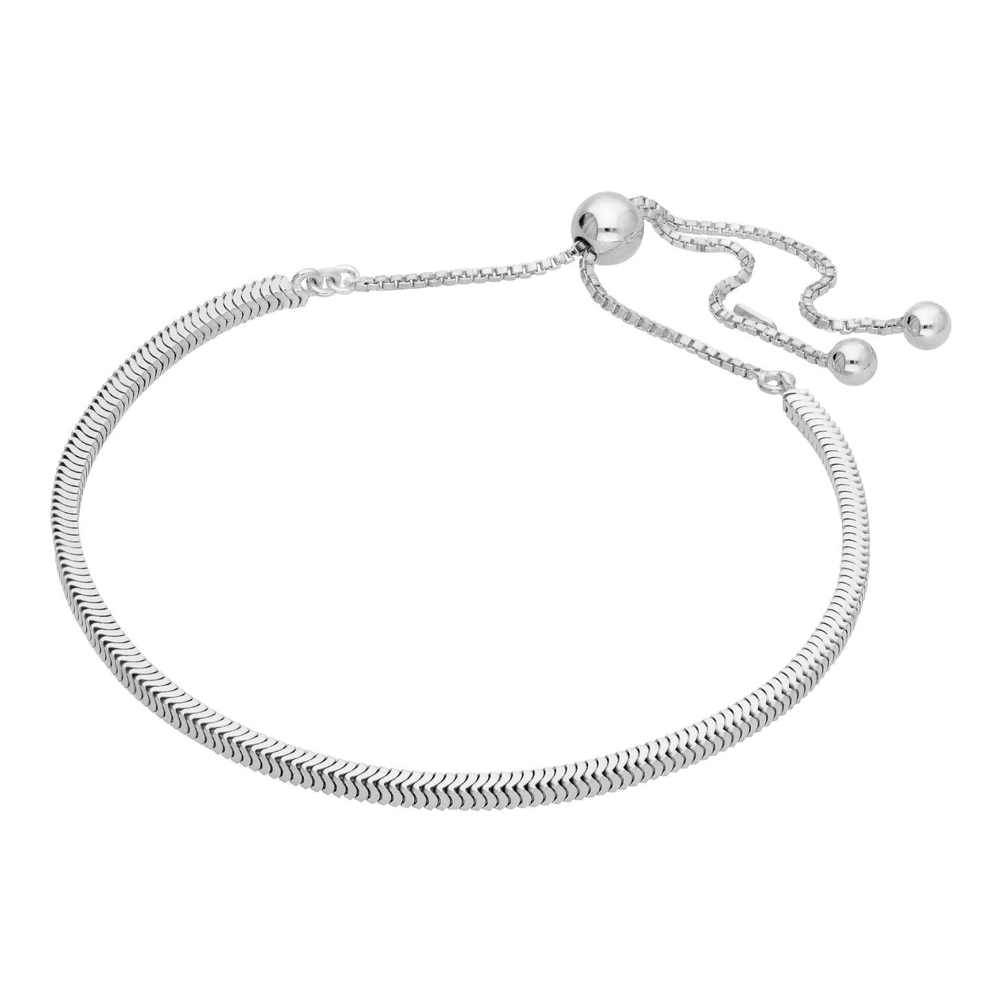 Sterlingsilber Quadratisch Schlangenkette Verstellbar Armband