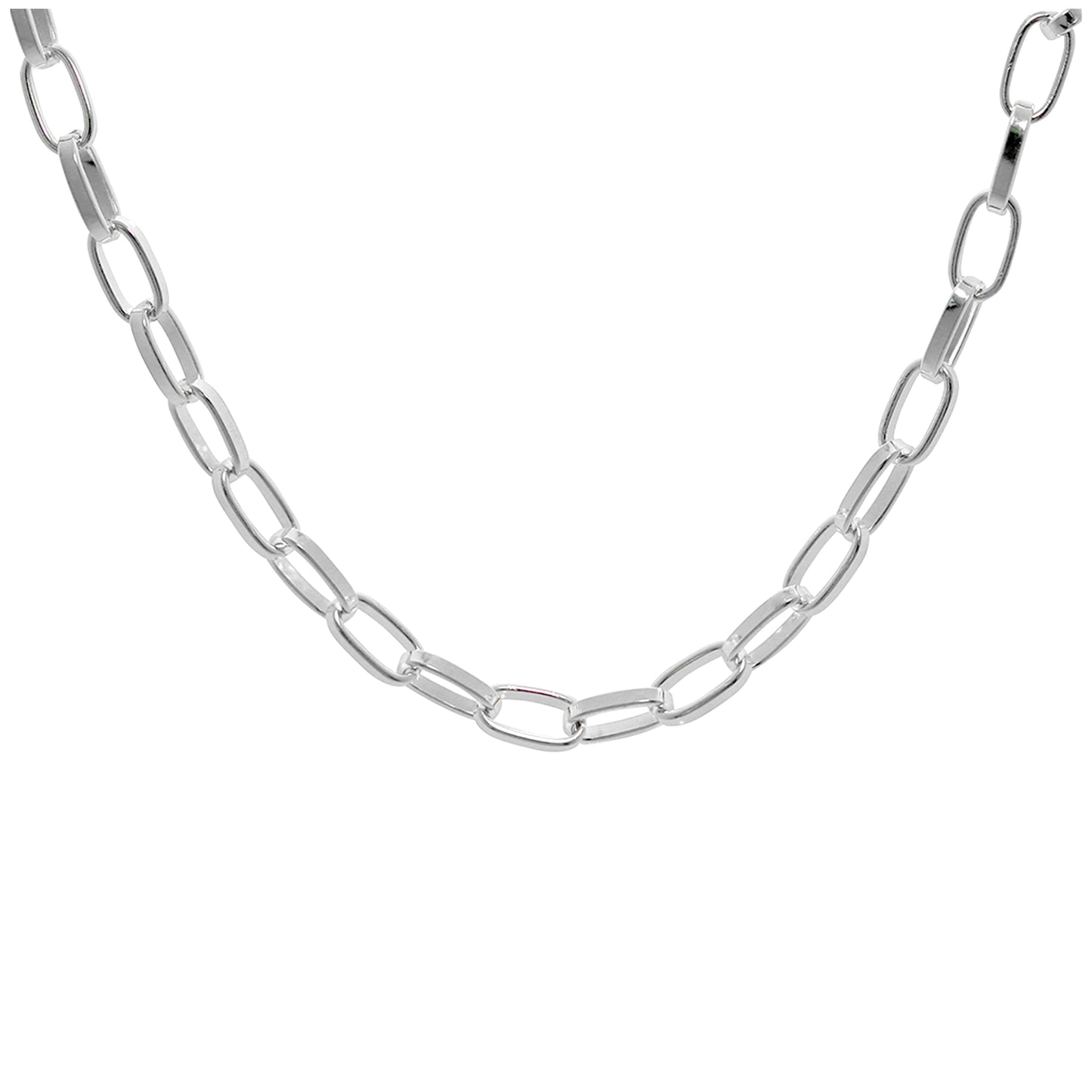 Sterling Silver Link Chain Adjustable Necklace 16 - 18 Inches