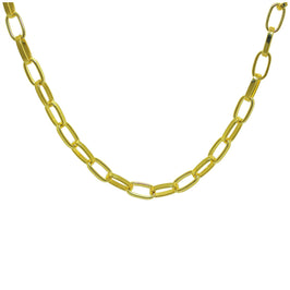 Verstellbare Halskette aus vergoldetem Sterlingsilber mit Gliederkette, 40–45 cm