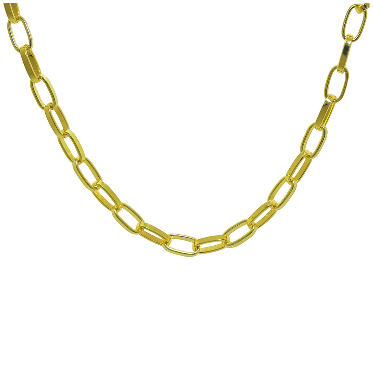 Verstellbare Halskette aus vergoldetem Sterlingsilber mit Gliederkette, 40–45 cm