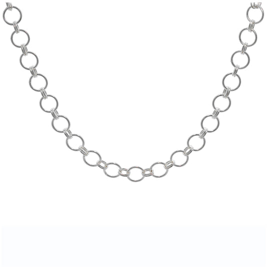 Sterlingsilber Rund Kettenglied Verstellbar Halskette 40,5 - 45,5cm