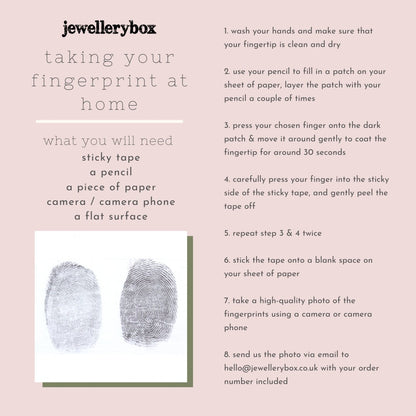 Bespoke 9ct Gold 13mm Round Fingerprint Necklace 16-24 Inch - jewellerybox