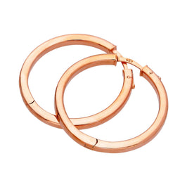 Ohrringe mit Druckknopfverschluss aus roségoldplattiertem Sterlingsilber, 35 mm