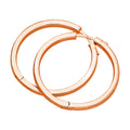 Roségold-beschichtete Sterlingsilber-Creolen mit Druckknopfverschluss, 40 mm