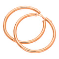 Rosévergoldet Sterlingsilber Druckknopf 40 mm Creolen Ohrringe