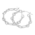 Sterlingsilber-Creolen mit Kabelkette, 30 mm