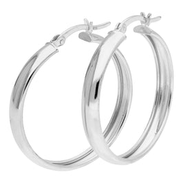 Sterlingsilber Klobig 30 mm Creolen Ohrringe