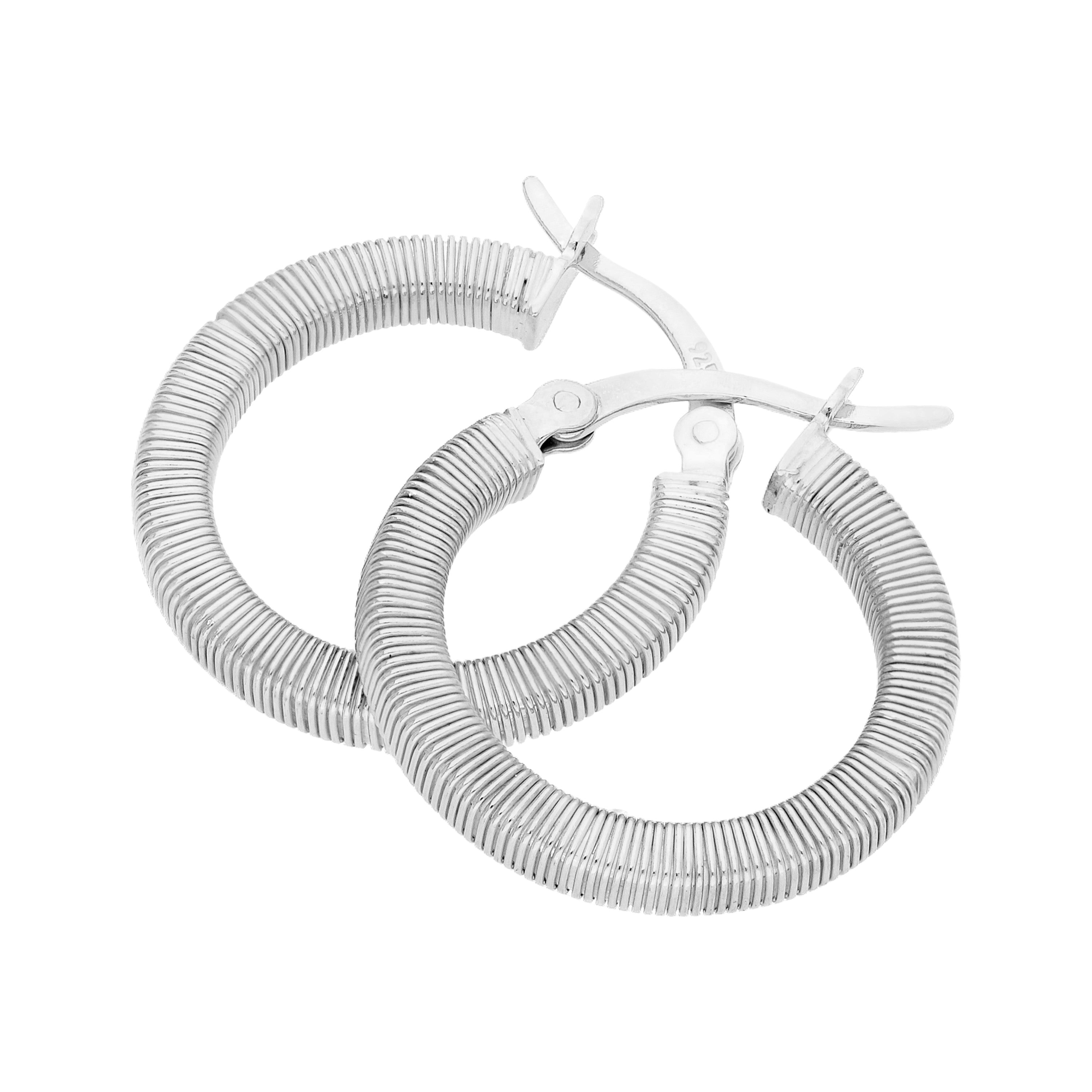 Sterlingsilber Rund Klobig 20 mm Creolen Ohrringe