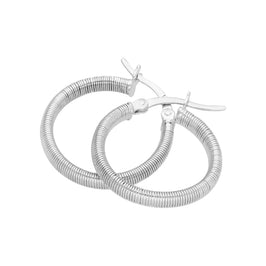 Sterlingsilber Rund 20 mm Creolen Ohrringe