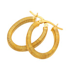 Gold-beschichtete Sterlingsilber-Creolen mit ovalem, klobigem Kreolen-Design