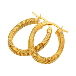 Gold-beschichtete Sterlingsilber-Creolen mit ovalem, klobigem Kreolen-Design