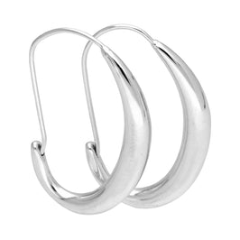 Sterlingsilber Oval Flüssig Creolen Ohrringe