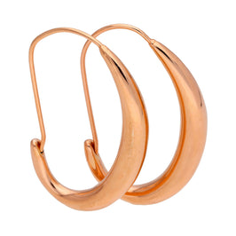 Rosévergoldet Sterlingsilber Oval Flüssig Creolen Ohrringe