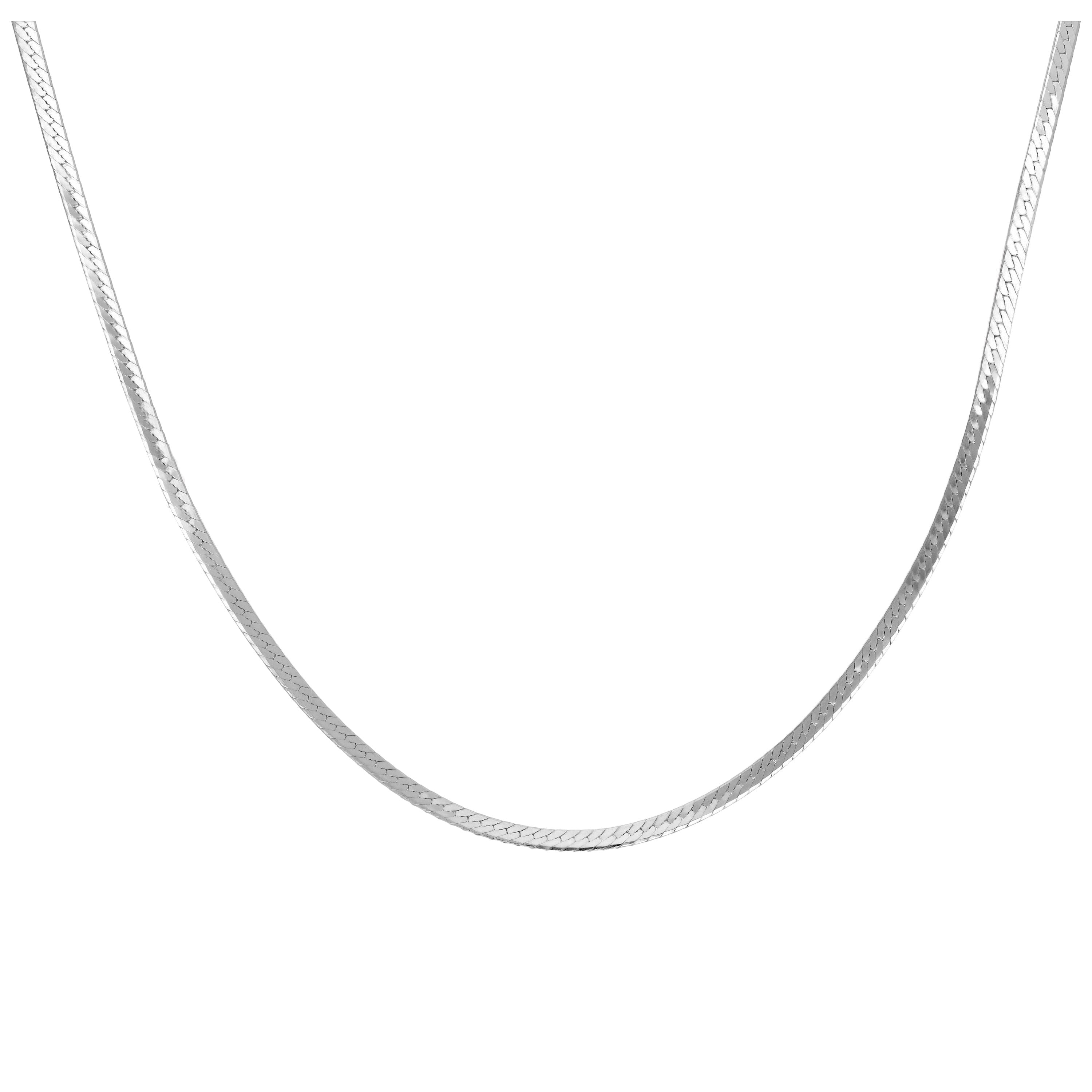 Sterlingsilber Flach Schlangenkette Halskette 45,5 cm