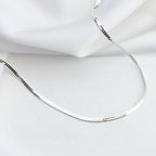 Sterlingsilber Flach Schlangenkette Halskette 45,5 cm