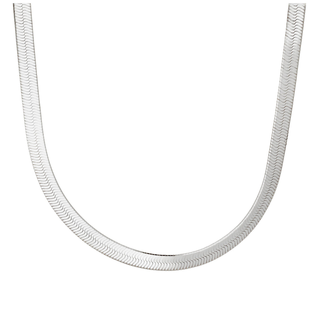 Sterlingsilber Fischgrätmuster Kette Halskette 45,5 cm