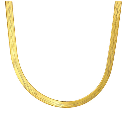 Vergoldet Sterlingsilber Fischgrätmuster Halskette 45,5cm