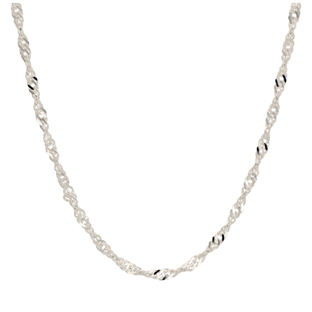 Sterlingsilber Disco Gedreht Schlangenkette Halskette 45,5 cm