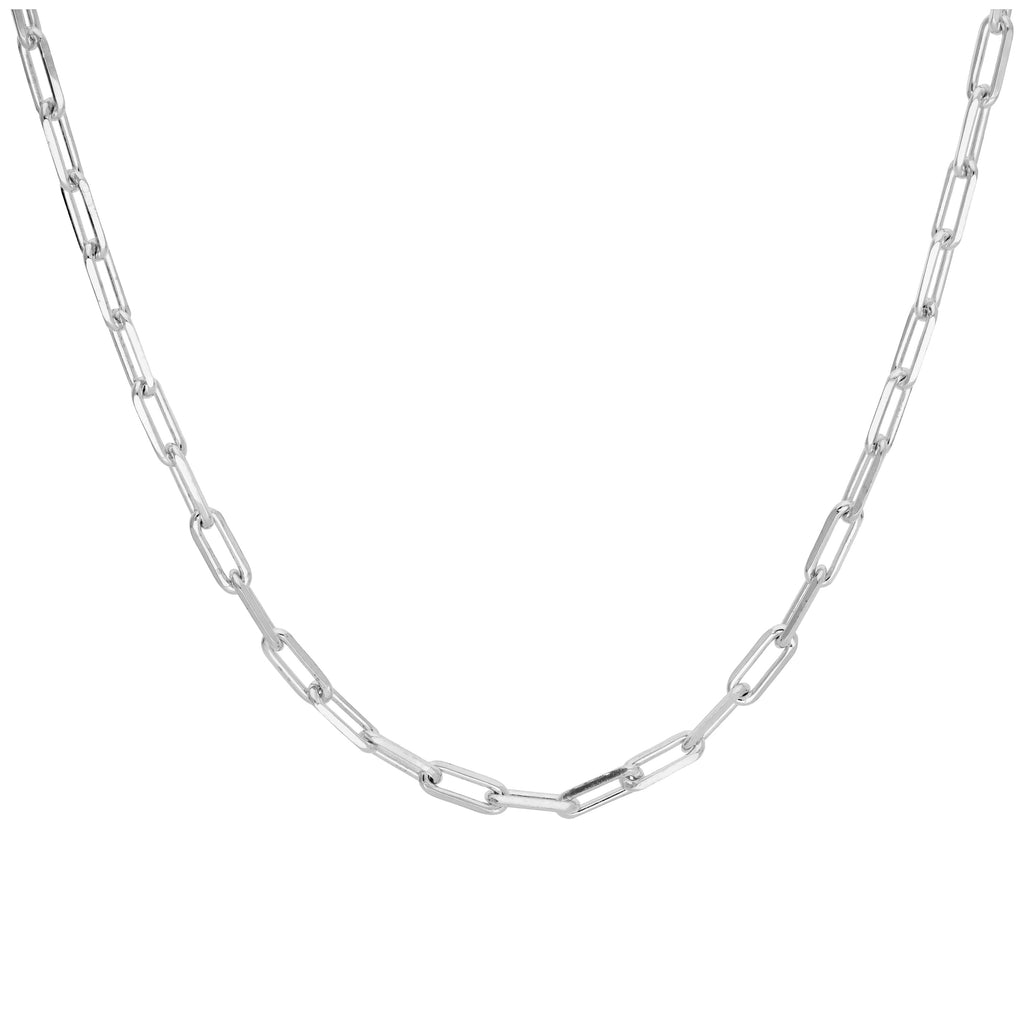 Sterlingsilber Lang Kabel Kettenglied Halskette 45,5 cm