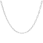 Sterlingsilber Lang Kabel Kettenglied Halskette 45,5 cm