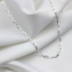 Sterlingsilber Lang Kabel Kettenglied Halskette 45,5 cm