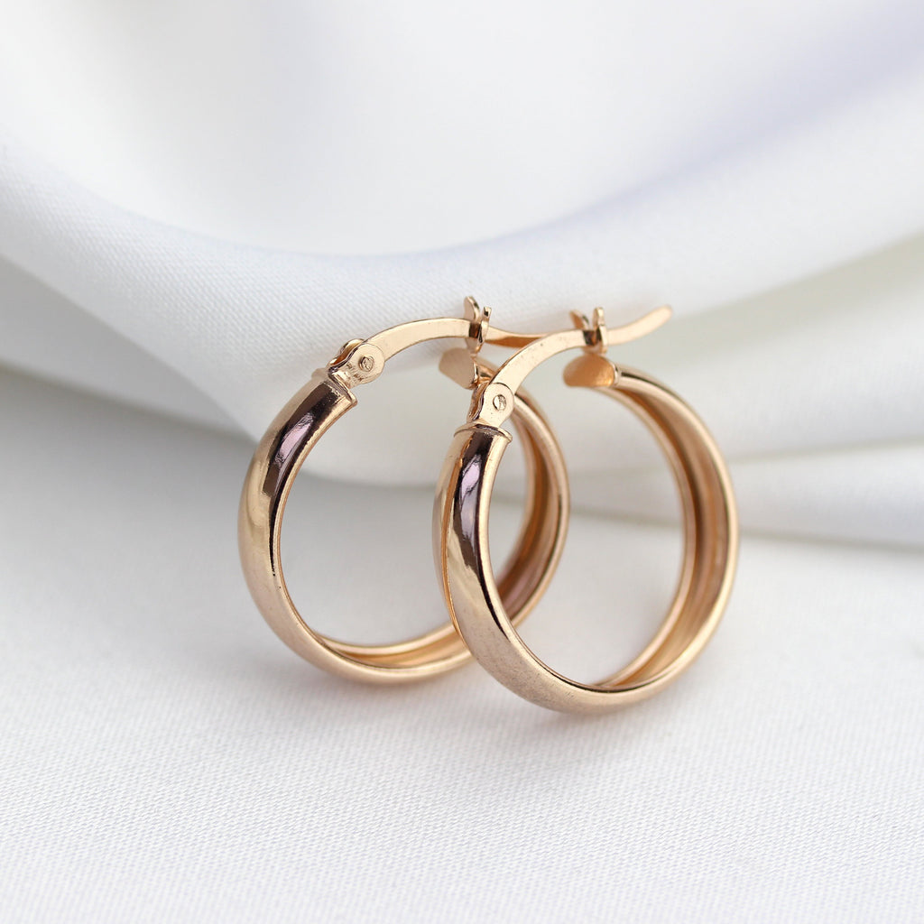 Rosévergoldet Sterlingsilber Creole 20 mm Creolen Ohrringe
